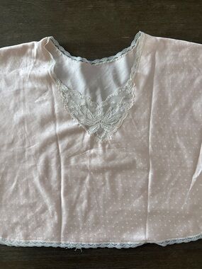Vintage Indulgence pink and white  lace shirt
